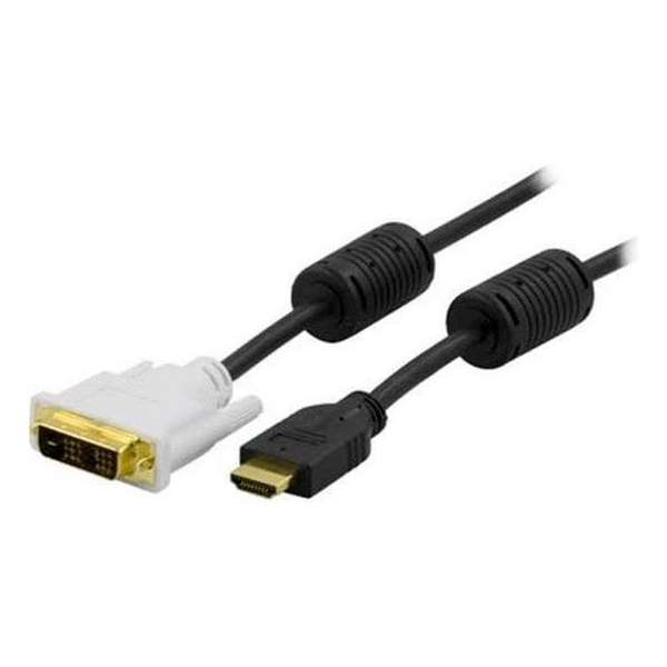 Deltaco HDMI-117, Kabeladapter van HDMI 19pin naar DVI-D Single Link Mannelijk, 10m