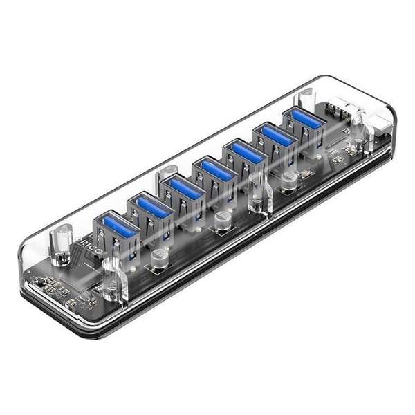 Orico USB 3.0 Hub 7x USB poorten - Transparant