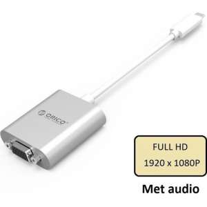 Orico USB-C naar VGA adapter  Full HD - Aluminium - Zilver