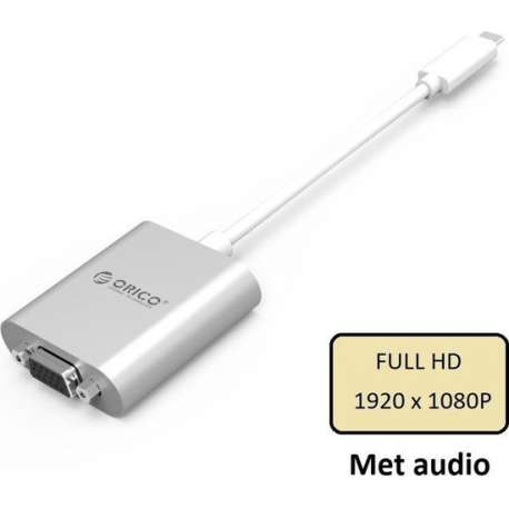 Orico USB-C naar VGA adapter  Full HD - Aluminium - Zilver