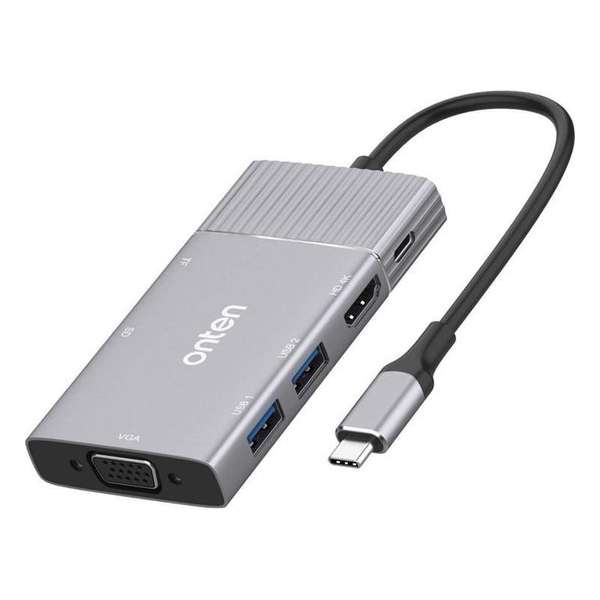 Sounix Usb c hub 8 poorts met HDMI 4k - usb 3.0-Ethernet aansluiting Space Grey