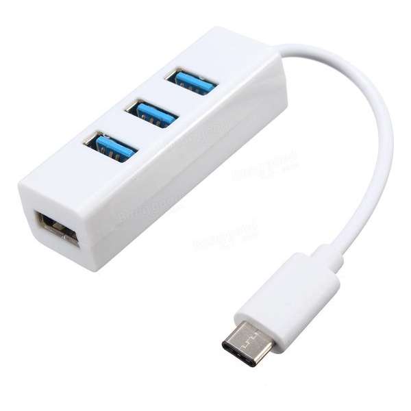 USB Type C (3.1) Naar USB A 3.0  Hub / Splitter / Switch / Kabel Verdeler 4 Poorts