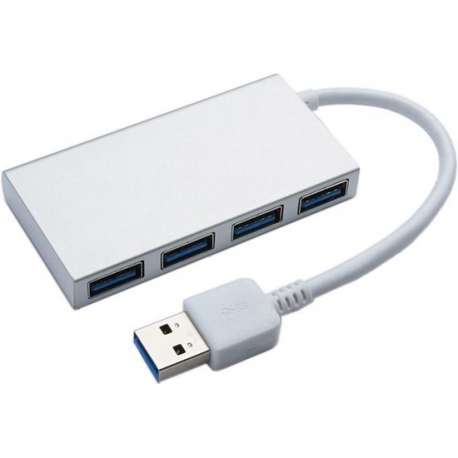 Maxxions Aluminium USB Hub - 4x USB 3.0 - Aluminium - Zilver