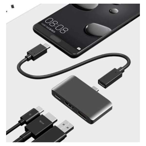 USB 3.1 Hub Type-C Naar HDMI / USB 3.0/ USB C Multipoort - Space Grey