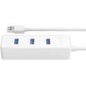 Orico - USB3.0 hub met 4 type-A poorten – 5Gbps – 30CM USB3.0 Datakabel – voor Windows, Linux en Mac OS - Wit