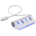 4 Poorts USB Hub / Switch / Splitter / Verdeler - Windows Laptop PC Apple Powered Met LED Verlichting