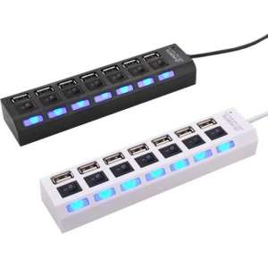 LOUZIR USB stekker verlengsnoer 7 x poort usb 2.0 wit hub