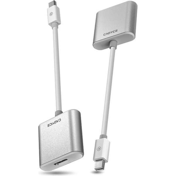 Cadyce Mini DisplayPort to HDMI Adapter  Full HD Beeldkwaliteit  Audio Support  Plug & Play  Zilver