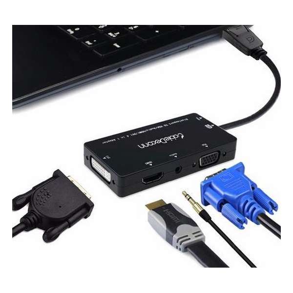 4 in 1 Display Poort naar VGA HDMI DVI Audio kabel adapter / HaverCo