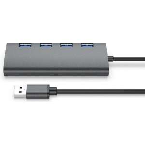 Maxxions Aluminium USB Hub - 4x USB 3.0 - Aluminium - Zwart