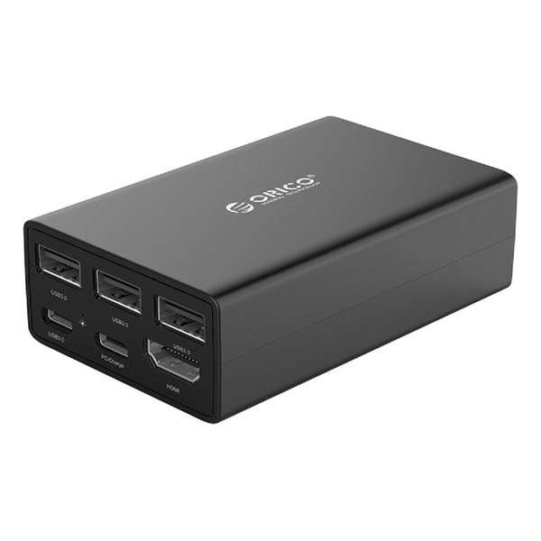 Orico USB-C 40W stroomadapter / docking station met USB-C Power Delivery, 4K HDMI en USB 3.0 - Zwart