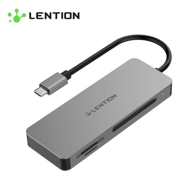 Lention - Premium USB-C 3 in 1 Hub - SD kaartlezer - Micro Kaartlezer - CF Kaartlezer - Macbook/Laptop CB-TP-C12-GRY