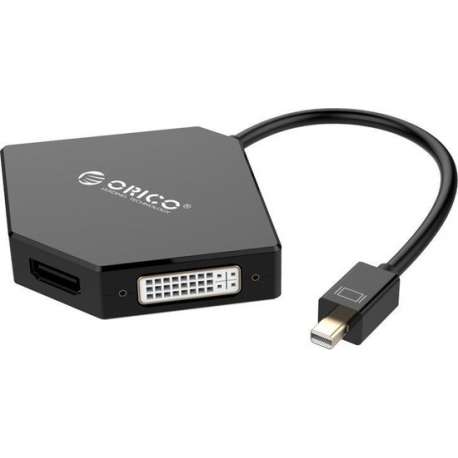 Orico Mini DisplayPort adapter 4K HDMI, VGA en DVI - Zwart