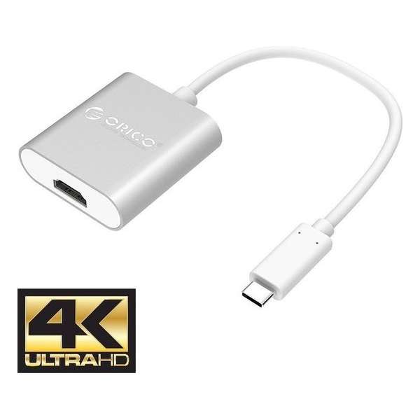 Orico USB-C naar 4K HDMI adapter  Ultra HD - Aluminium - Zilver