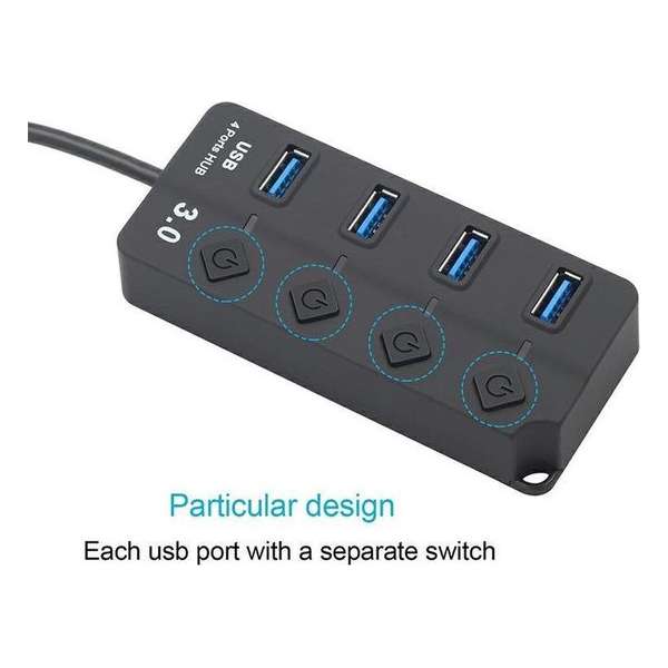 USB 3.0 TO 4*USB 3.0 port adapter with LED switch