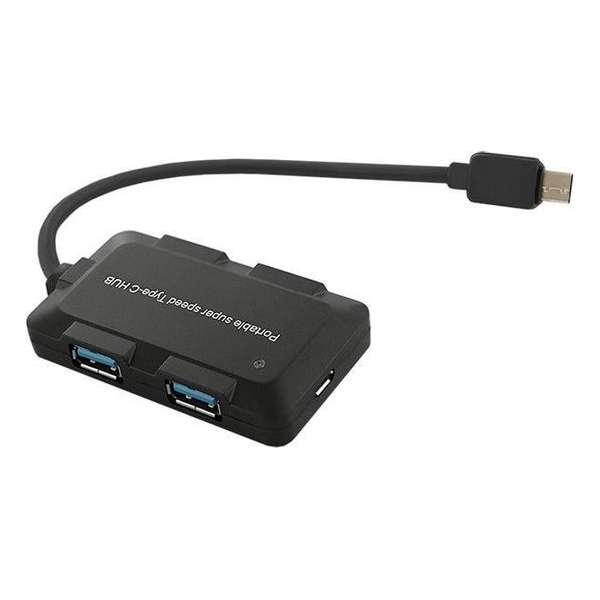 Qoltec Hub USB 3.1 type C male, 4X USB