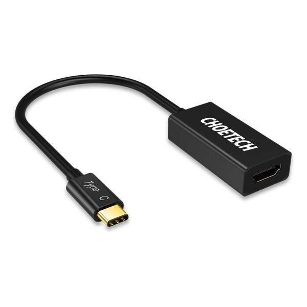 Choetech - USB-C naar HDMI adapter - 4K resolutie - 15CM kabel - Zwart