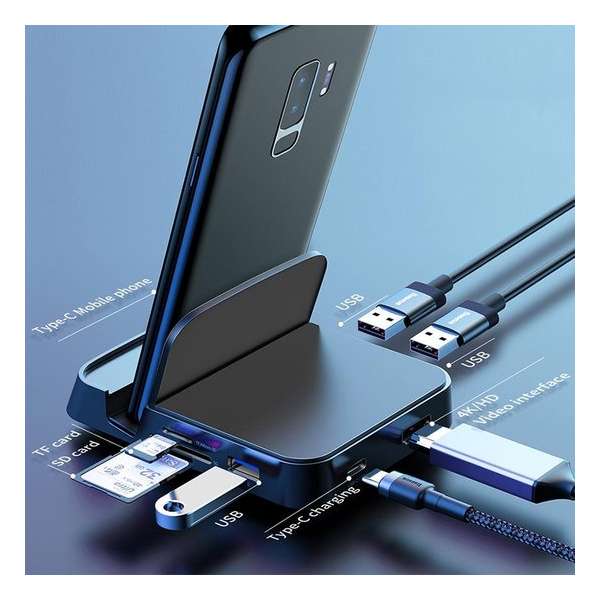 7 in 1 USB C Docking Station - Intelligente Hub Geschikt voor Smartphones met USB C aansluiting