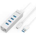 Orico - Aluminium 4 poort USB3.0 Type C Hub, uitbreiding voor Mobiel, Laptop, Desktop, compatible met USB Type C