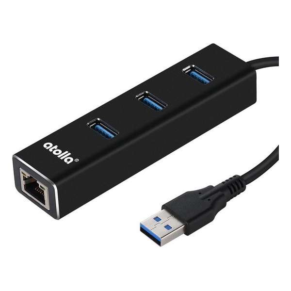 Atolla USB 3.0 to RJ45 Gigabit Ethernet Adapter LAN External Network Adapter with 3 Port USB 3.0 Hub MODEL ZH-301