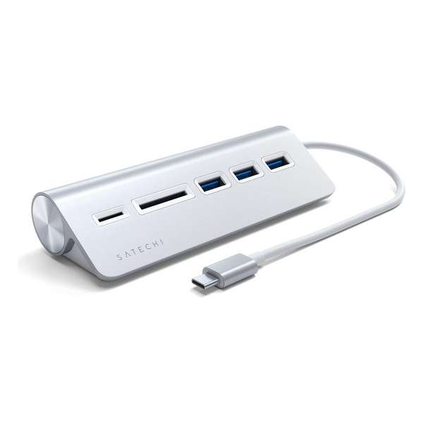 Satechi TYPE-C Aluminum USB Hub & Card Reader Silver