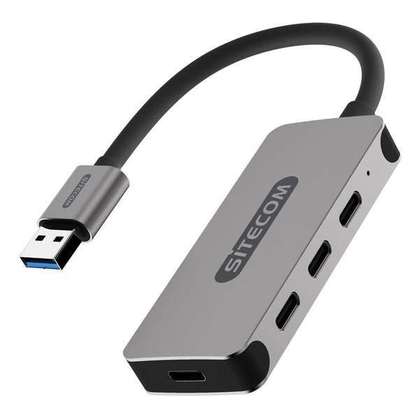 Sitecom CN-388 USB-C Hub 4 Port - USB naar 4x USB-C Hub - Grijs