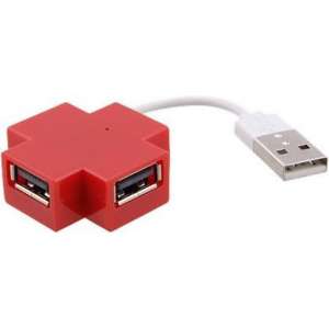 4 Poorts USB Hub | USB Splitter Hub Hoge Snelheid | 4 Poorten USB Hub 2.0 Combo Hub Voor PC Laptop Notebook Computer - Rood