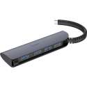 HOCO HB12 Victory - USB-C 4-Poort Hub - USB-C naar 4-poort USB 3.0 Hub - Grijs