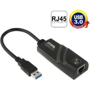 USB 3.0 Male naar Ethernet (RJ45) Female Adapter voor o.a. Laptop | Tot 1000Mbps | Premium Kwaliteit | Zwart