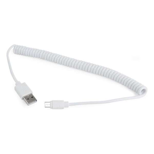 USB spiraal-kabel (A/MicroB), 1,8 m