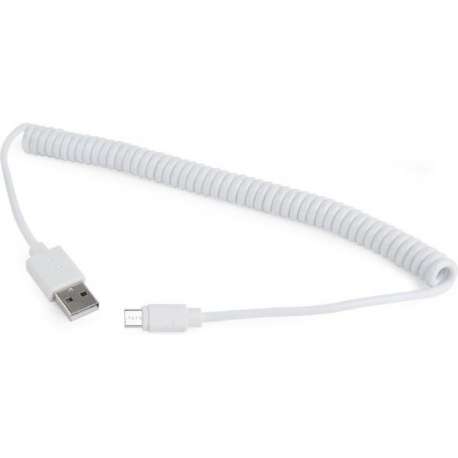 USB spiraal-kabel (A/MicroB), 1,8 m