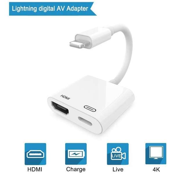 NÖRDIC LGN-101 USB-C adapter naar HDMI, USB-C Lightning, 10 cm, Wit