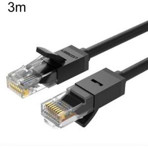 By Qubix internet kabel - 3m UGREEN serie CAT6 Rond Ethernet netwerk kabel (1000Mbps) - Zwart