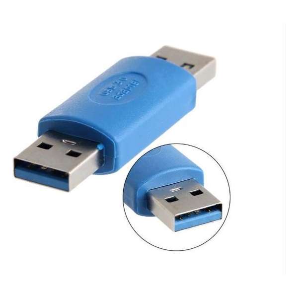 DrPhone High-Speed USB 3.0 Type-A mannelijk naar mannelijk Adapter – Verlengstuk – Converter – Blauw