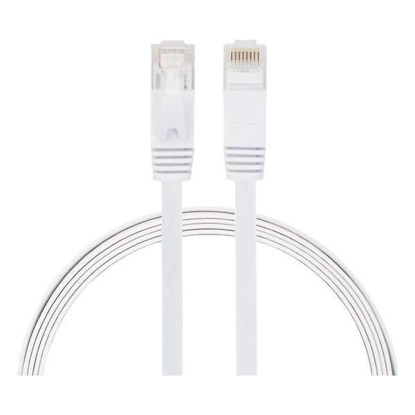By Qubix internetkabel - 1 meter - wit - CAT6 ethernet kabel - RJ45 UTP kabel met snelheid van 1000Mbps