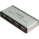 USB-HUB 4-Port LogiLink m. voeding ALU