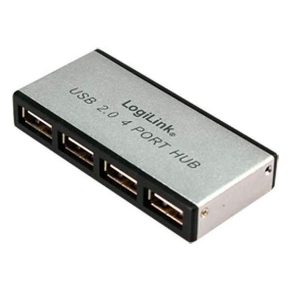 USB-HUB 4-Port LogiLink m. voeding ALU