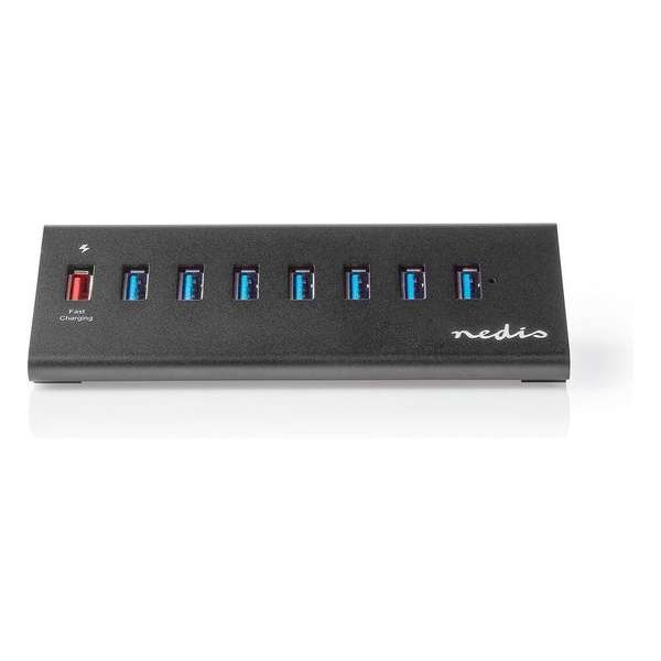 USB-Hub  8-Poorts  USB 3.0 met Externe Voeding  QC3.0 Oplaadpoort  5 Gbps