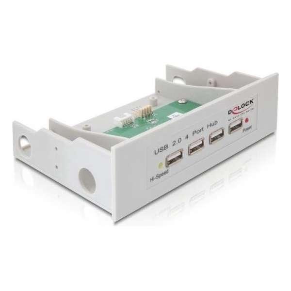 USB-HUB Delock 4-Port USB, beige, voor 3,5/5,25" intern