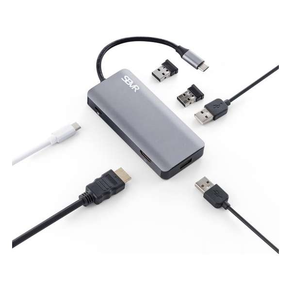 SBVR - 6 in 1 USB Type-C Multifunctionele Adapter - Incl. HDMI