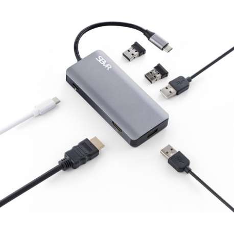 SBVR - 6 in 1 USB Type-C Multifunctionele Adapter - Incl. HDMI