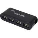 LogiLink 4 Port Hub, USB 2.0 actief Zwart