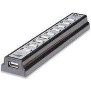 Manhattan USB-HUB 10-Port USB 2.0 Desktop Hub zwart