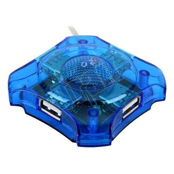 4Poort USB 2.0 Hub Blauw