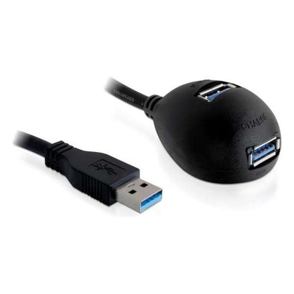 Delock - 2-Poorts USB Hub - Zwart