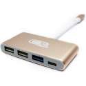 USB C hub met 4 aansluitingen (goud)