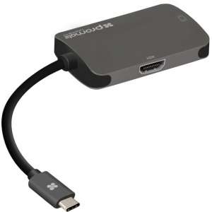 Promate UniHub-C4 Display Adapter USB-C naar VGA / HDMI (Grijs)