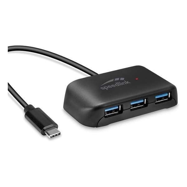 Speedlink SNAPPY EVO USB Hub - 4-Port - USB-C Naar USB 3.0 - Zwart