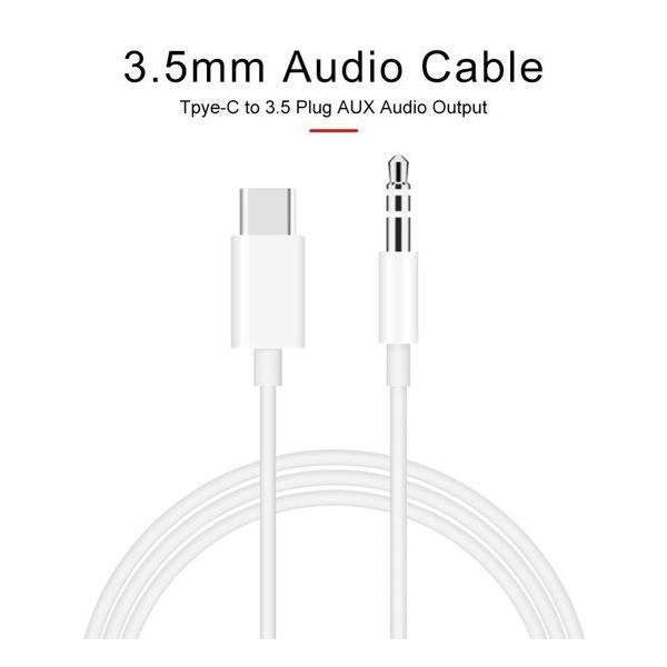 USB-C naar 3.5mm AUX kabel - zilver