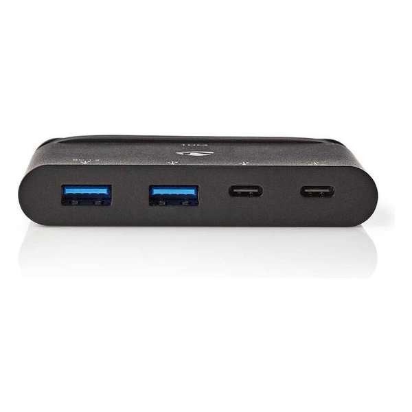 Computer Hub  USB-C™  2x USB-C™ / 2x USB 3.0 (10 G)  Power Delivery: 100 W  Zwart